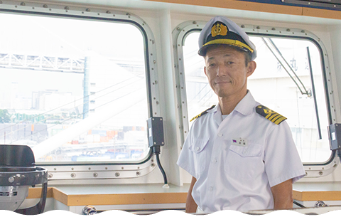 Captain Takahashi on the bridge of the Ogasawara Maru