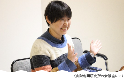 山階鳥類研究所の会議室にて